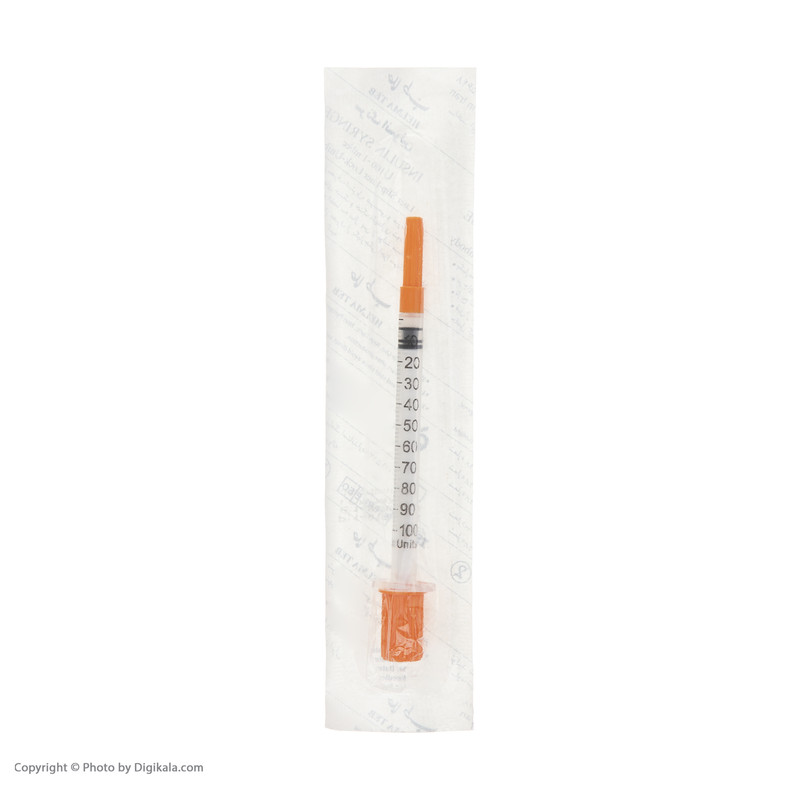 سرنگ 1 سی سی انسولین حلما طب مدل یکپارچه بسته 50 عددی