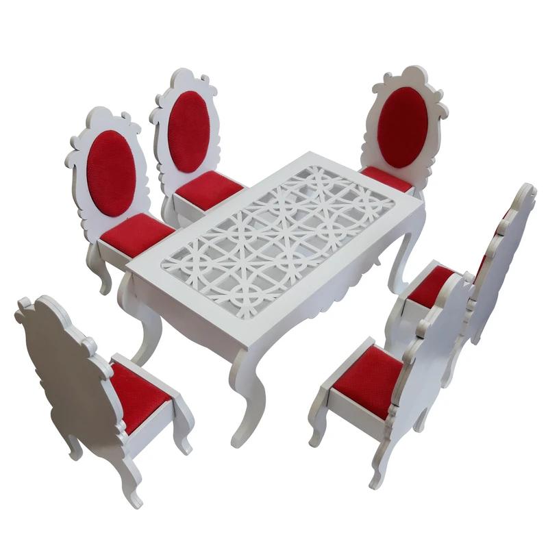 ماکت دکوری مدل میز و صندلی ناهارخوری مجموعه 7 عددی