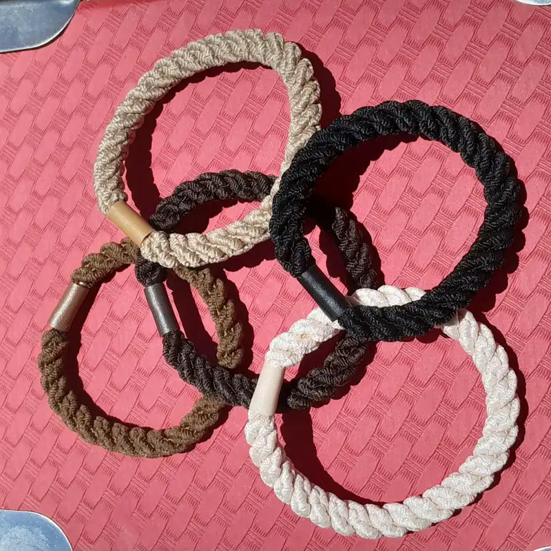 کش مو زنانه مدل طنابی حوله ای کد ngr343 بسته 11 عددی