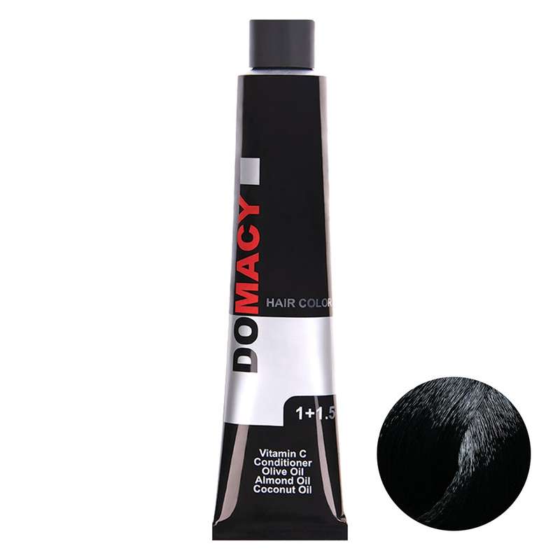 رنگ مو دوماسی سری دودی شماره 1.1 حجم 120 میلی لیتر رنگ مشکی پر کلاغی رنگ مو دوماسی سری دودی شماره 1.1 حجم 120 میلی لیتر رنگ مشکی پر کلاغی