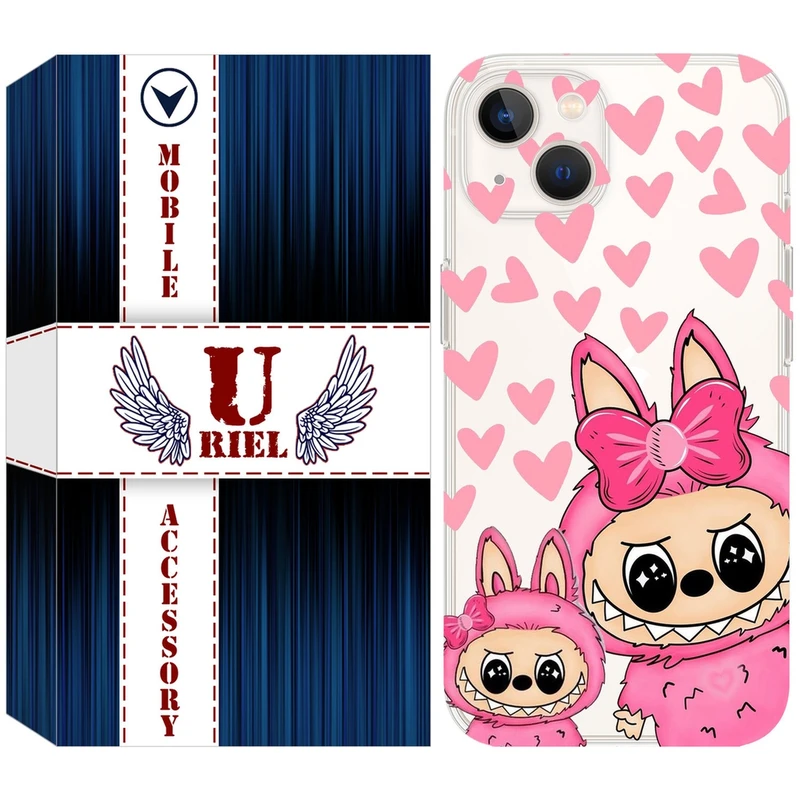 کاور یوریل مدل Clear کد 105 طرح لبوبو Labubu مناسب برای گوشی موبایل اپل iPhone 13