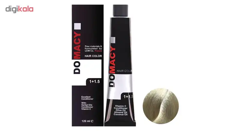 رنگ مو دوماسی سری دودی شماره 9.1 حجم 120 میلی لیتر رنگ بلوند دودی خیلی روشن