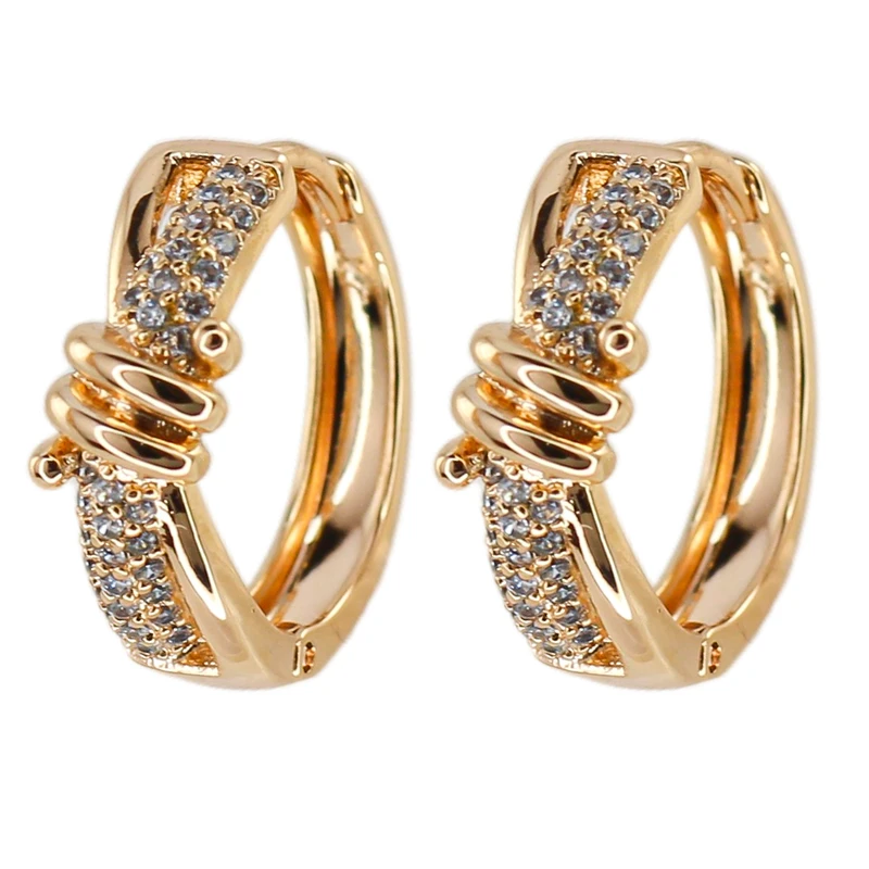 گوشواره حلقه‌ای زنانه ژوپینگ مدل گره کد AAC1329