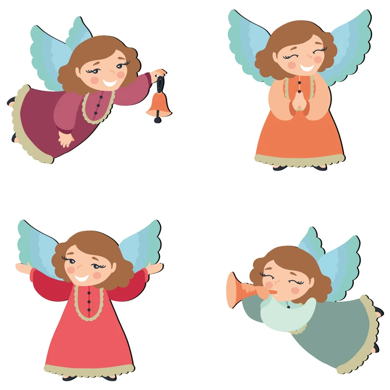 استیکر کلید و پریز باروچین طرح فرشته ها بسته چهار عددی