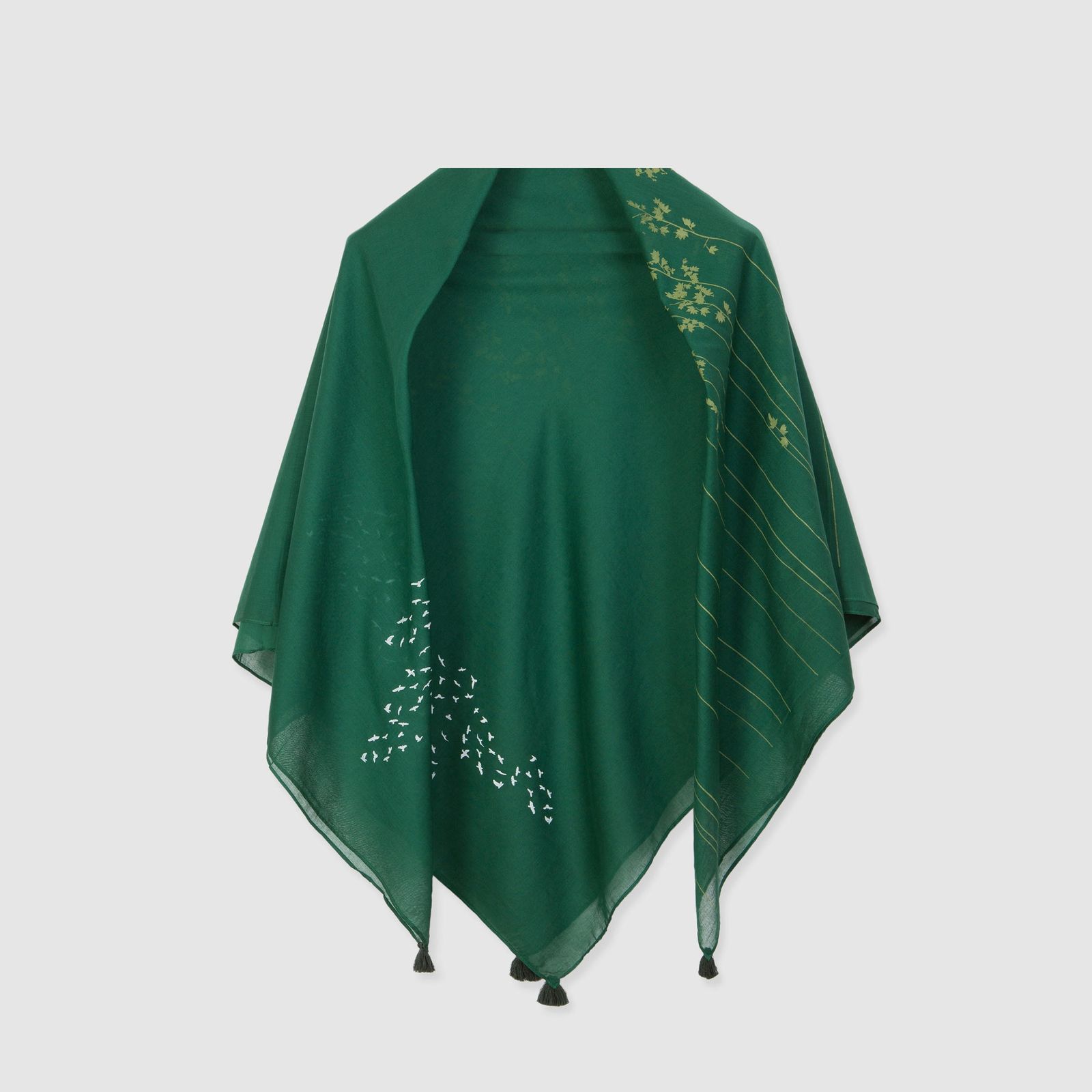 روسری زنانه گدار مدل چنارستان طهران رنگ سبز -  - 3