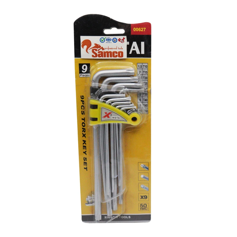 آچار آلن ستاره ای سامکو مدل YP-XTI-00627 مجموعه 9 عددی  