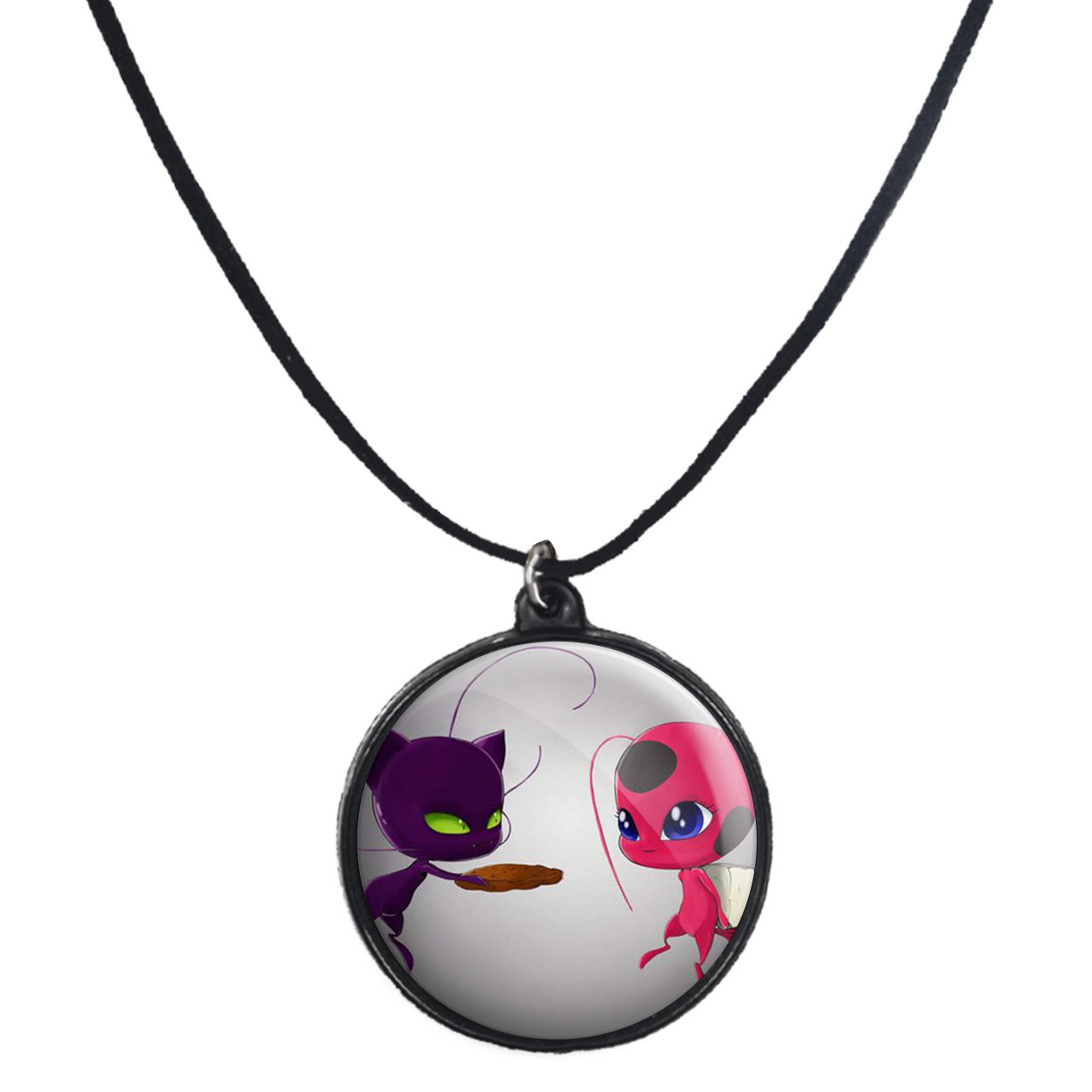 گردنبند پرمانه طرح کفشدوزکی کد pmb.1875 مدل دو طرفه