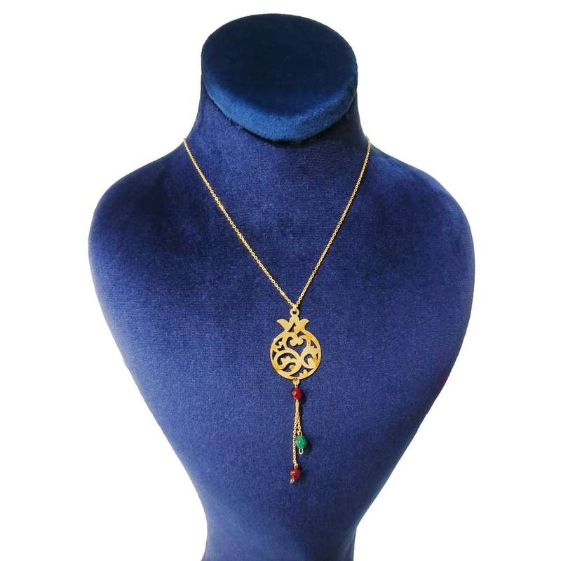 گردنبند طلا 18 عیار کانیار گالری طرح انار کد 07