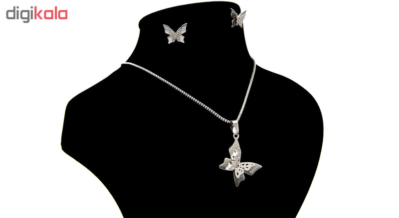 نیم ست بهارگالری مدل SIilver Butterfly کد S209025
