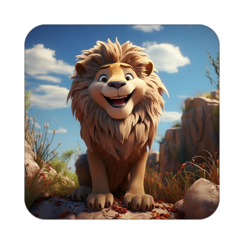 زیر لیوانی کاکتی طرح شیر مدل mp23442