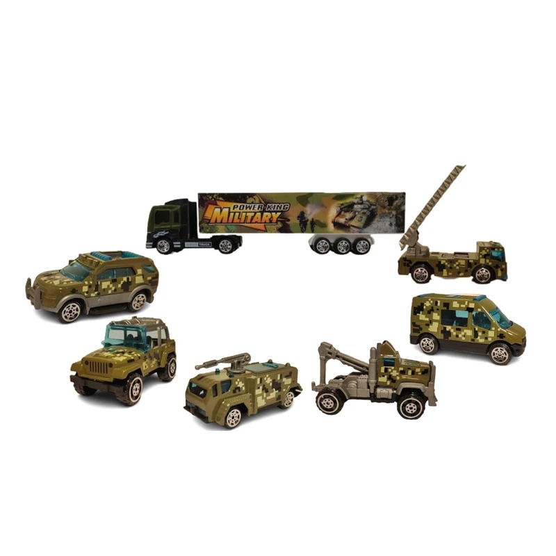 ماشین بازی مدل فلزی ارتشی کد 1035 مجموعه 7 عددی