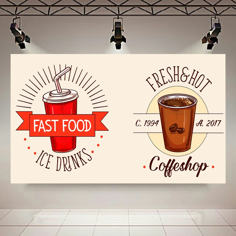 پوستر دیواری طرح کافه و فست فود کد AR302914