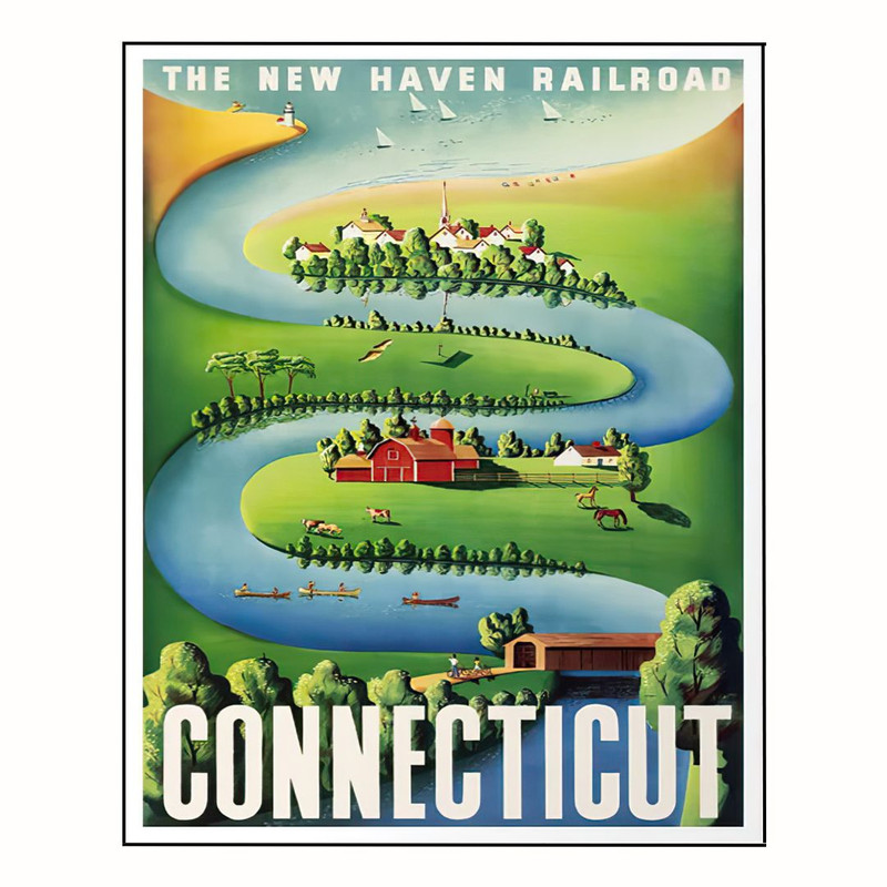 پوستر مدل سفر وینتیج کانکتیکات  