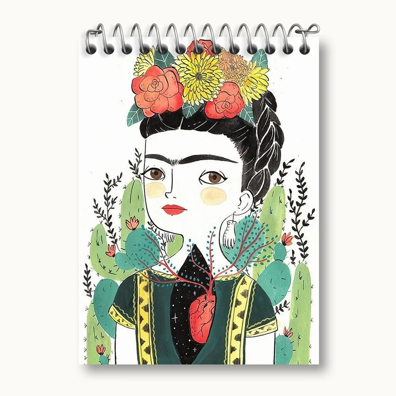 دفتر یادداشت 50 برگ خندالو مدل فریدا کالو Frida Kahlo کد 3716
