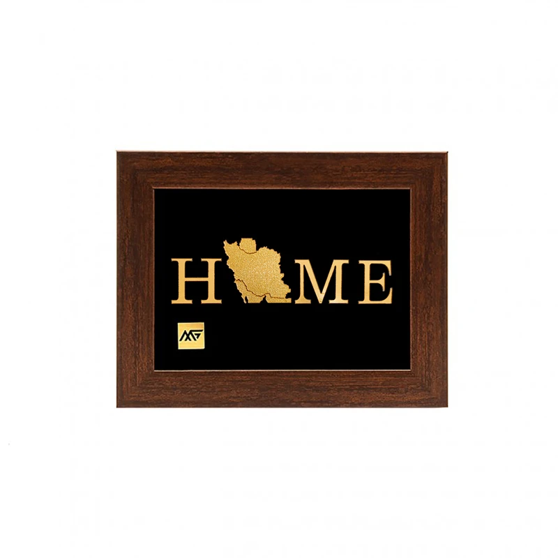 تابلو طلا کوب مارک گلد طرح home کد ti014