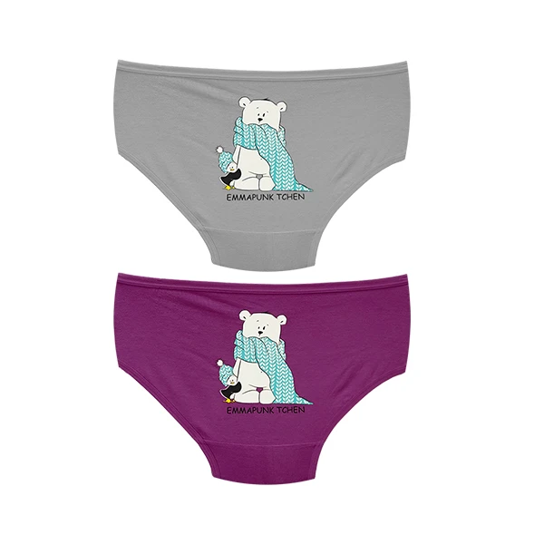 شورت زنانه مدل خرس و پنگوئن کد ZP142.7 بسته 2 عددی