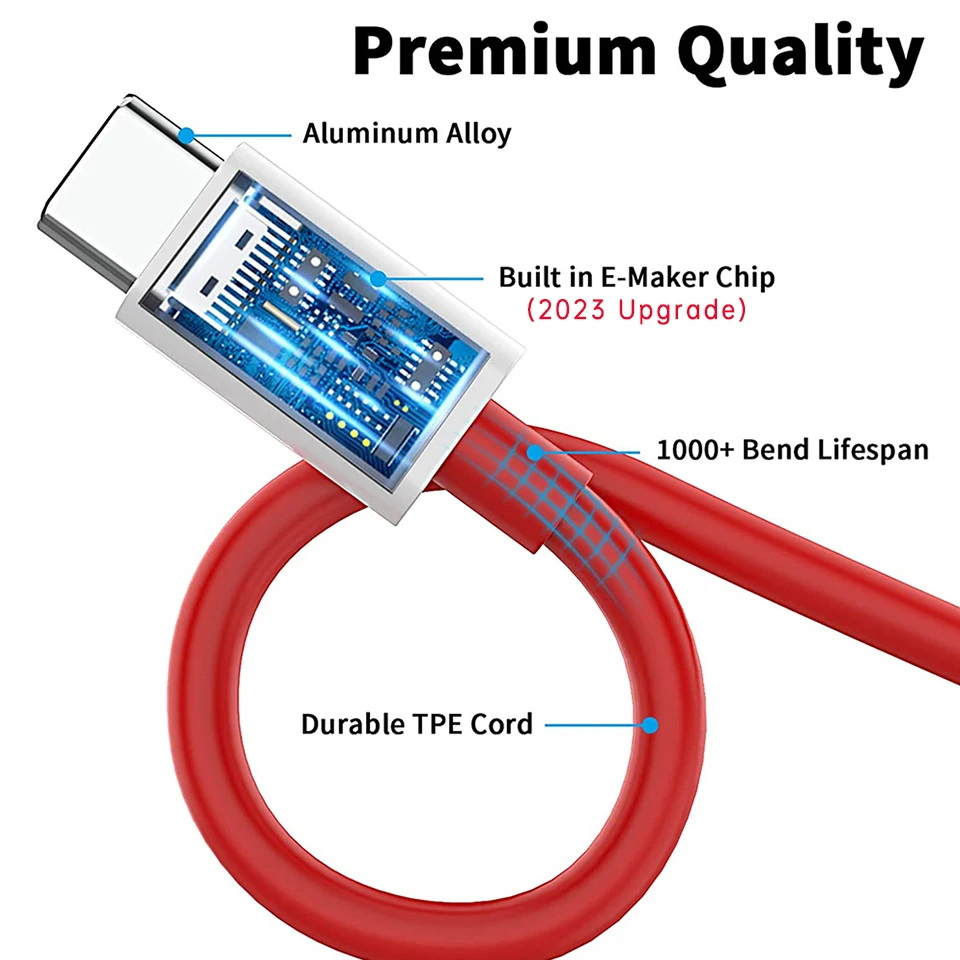 کابل USB-C وان پلاس مدل D307-80W طول 1 متر