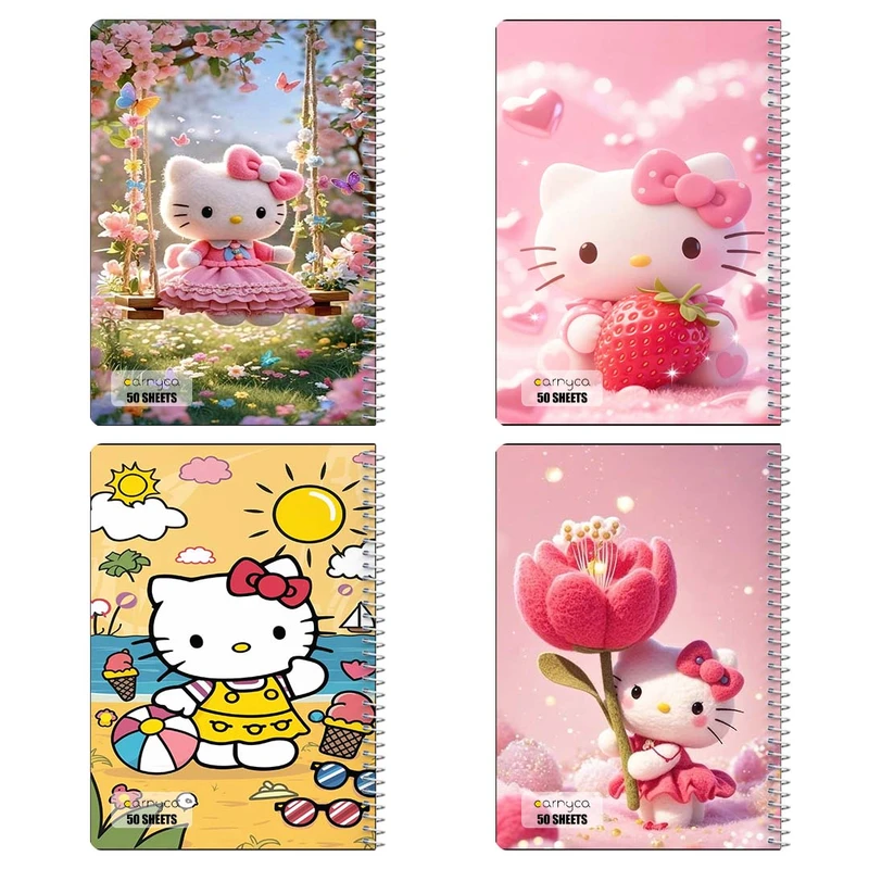 دفتر نقاشي 50 برگ کارنيکا طرح هلو کیتی hello kitty کد 41442 مجموعه 4 عددی