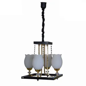   لوستر 4 شعله چوبینسان طرح شقایق سیاه کد A 1007/4