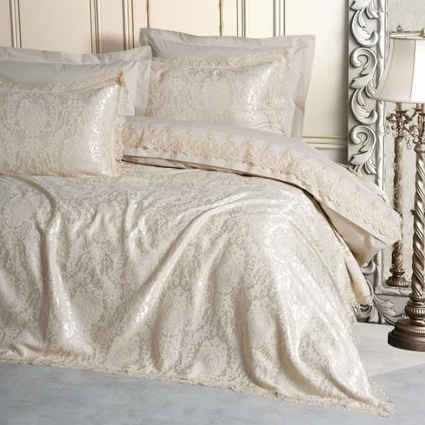 سرویس روتختی دو نفره 7 تکه کاتن باکس مدل Chi Chi - Silva Cappuccino C.K