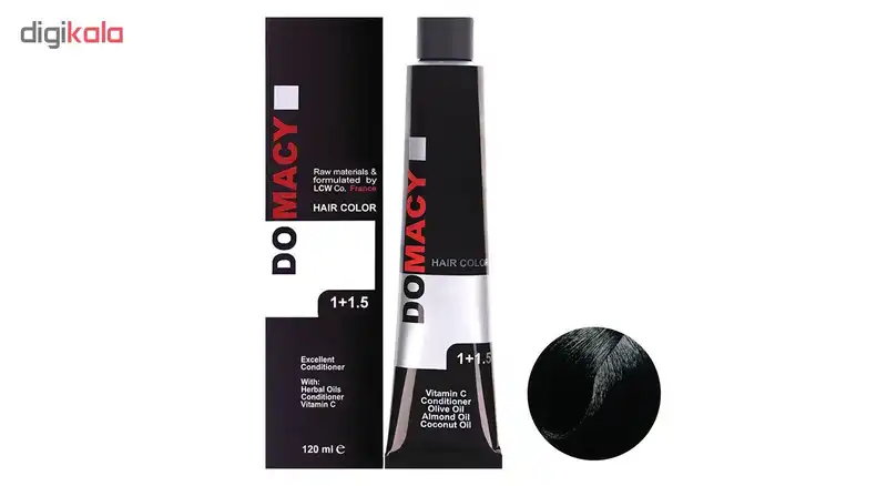 رنگ مو دوماسی سری طبیعی شماره 1.00 حجم 120 میلی لیتر رنگ مشکی اکسترا