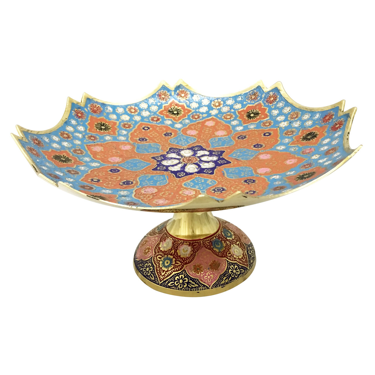 شیرینی خوری برنجی طرح گلبرگ کد 14