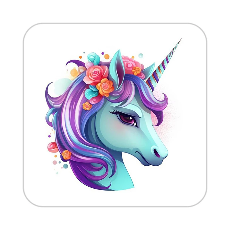 زیر لیوانی کاکتی طرح اسب تک شاخ و یونیکورن مدل mp31218