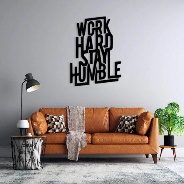 استیکر دیواری طرح work hard stay humble