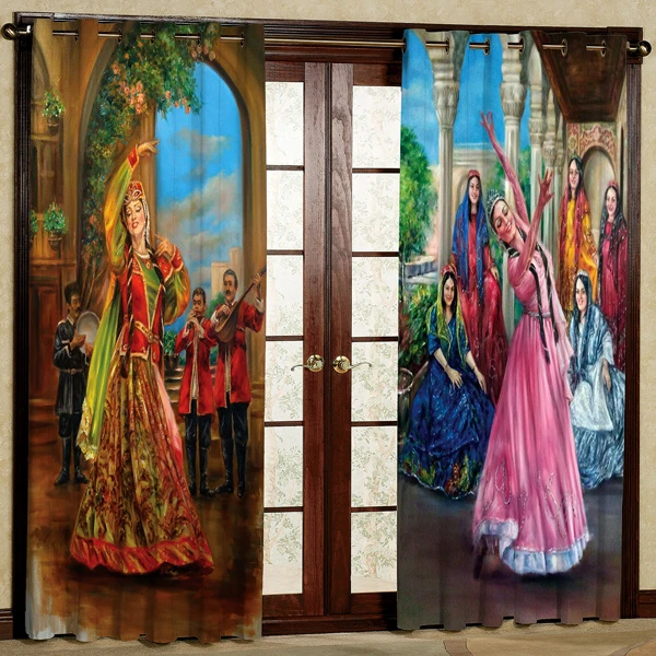 پرده مدل سنتی چاپی هازان پانچی کد 359 سایز 200x140 سانتی متر