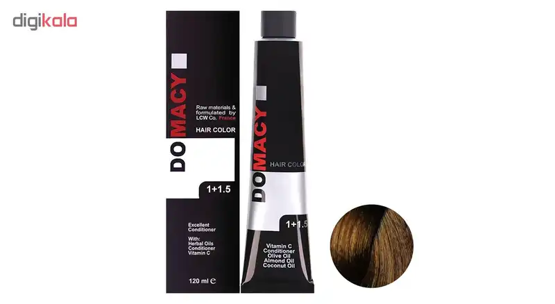 رنگ مو دوماسی سری عسلی شماره 7.34 حجم 120 میلی لیتر رنگ بلوند عسلی متوسط
