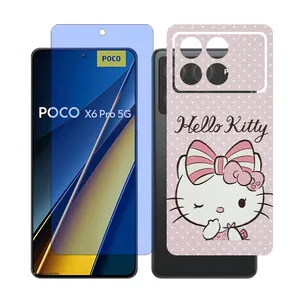 Glass Together model anti blue Screen Protector Suitable for Xiaomi Poco X6 Pro Mobile  Phone with Back cover sticker