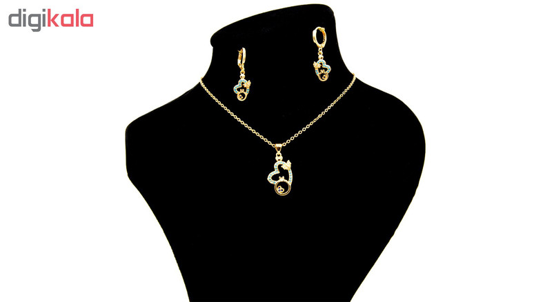 نیم ست زد جی جولری مدل قلب و شاپرک سولیتر