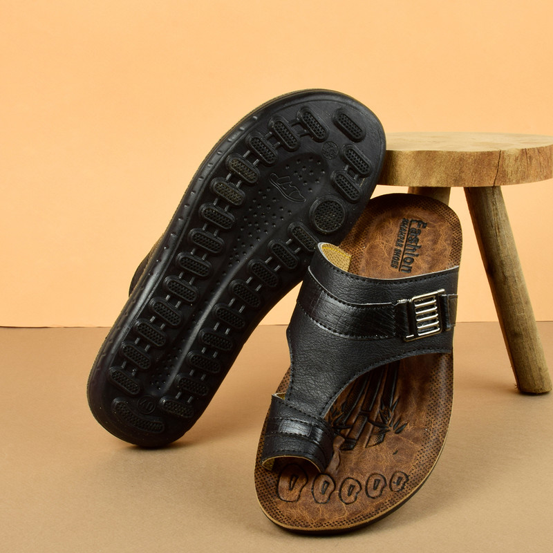 دمپایی لاانگشتی مردانه شهپر مدل نخل BK.1820