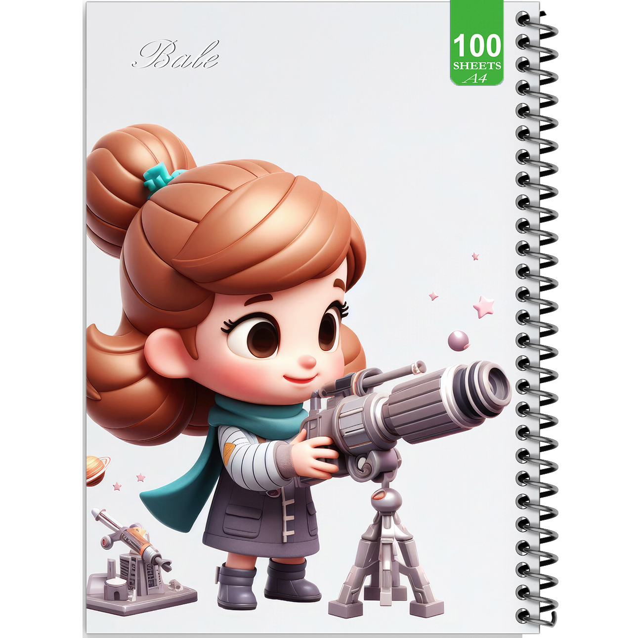 دفتر نقاشی 100 برگ بله طرح فانتزی دختر عکاس کد A4-N469