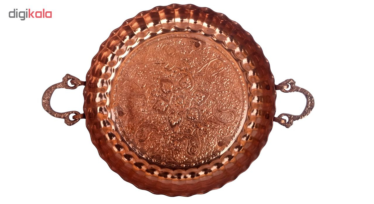 سینی مسی مدل ترمه قطر 30 سانتی متر