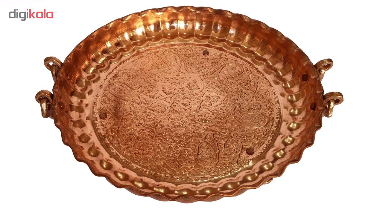 سینی مسی مدل ترمه قطر 30 سانتی متر