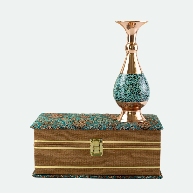 گلدان فیروزه کوبی صنایع دستی اریسا مدل صراحی