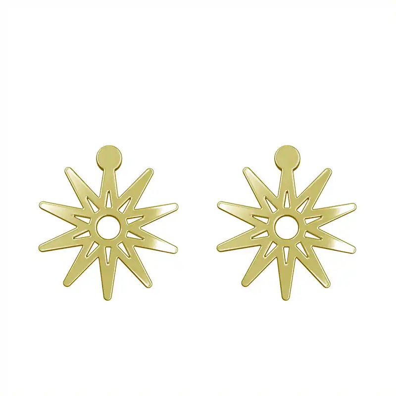 گوشواره طلا 18 عیار زنانه مدوپد مدل ستاره کد GA1-15471