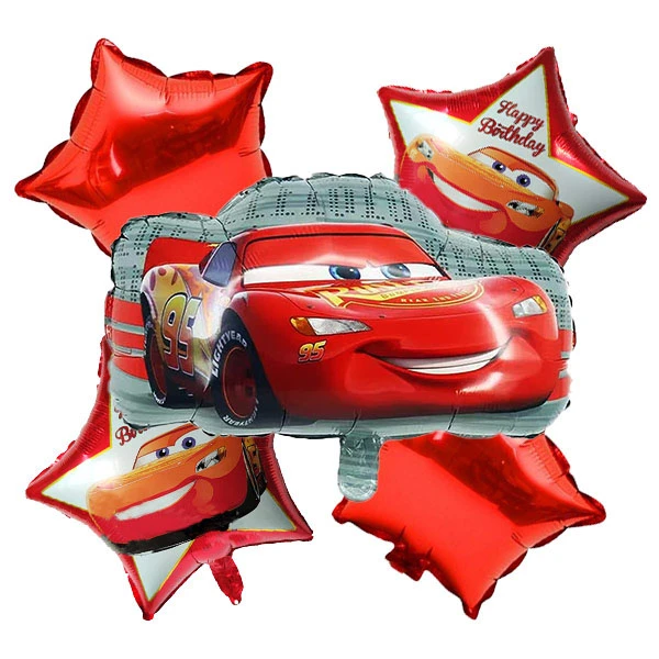 بادکنک فویلی طرح مک کوئین 0124 مجموعه 5 عددی