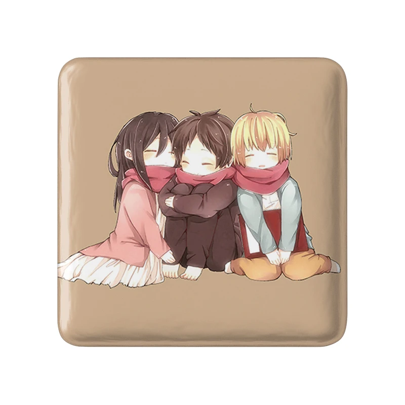 مگنت خندالو طرح میکاسا و ارن و ارمین انیمه اتک آن تایتان Attack on Titan مدل مربعی کد 18558