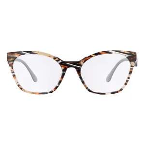 فریم عینک طبی پروانه ای زنانه پرادا مدل 0PR09UVF-CO51O1-54 مناسب برای صورت بیضی، قلب، گرد و مربع