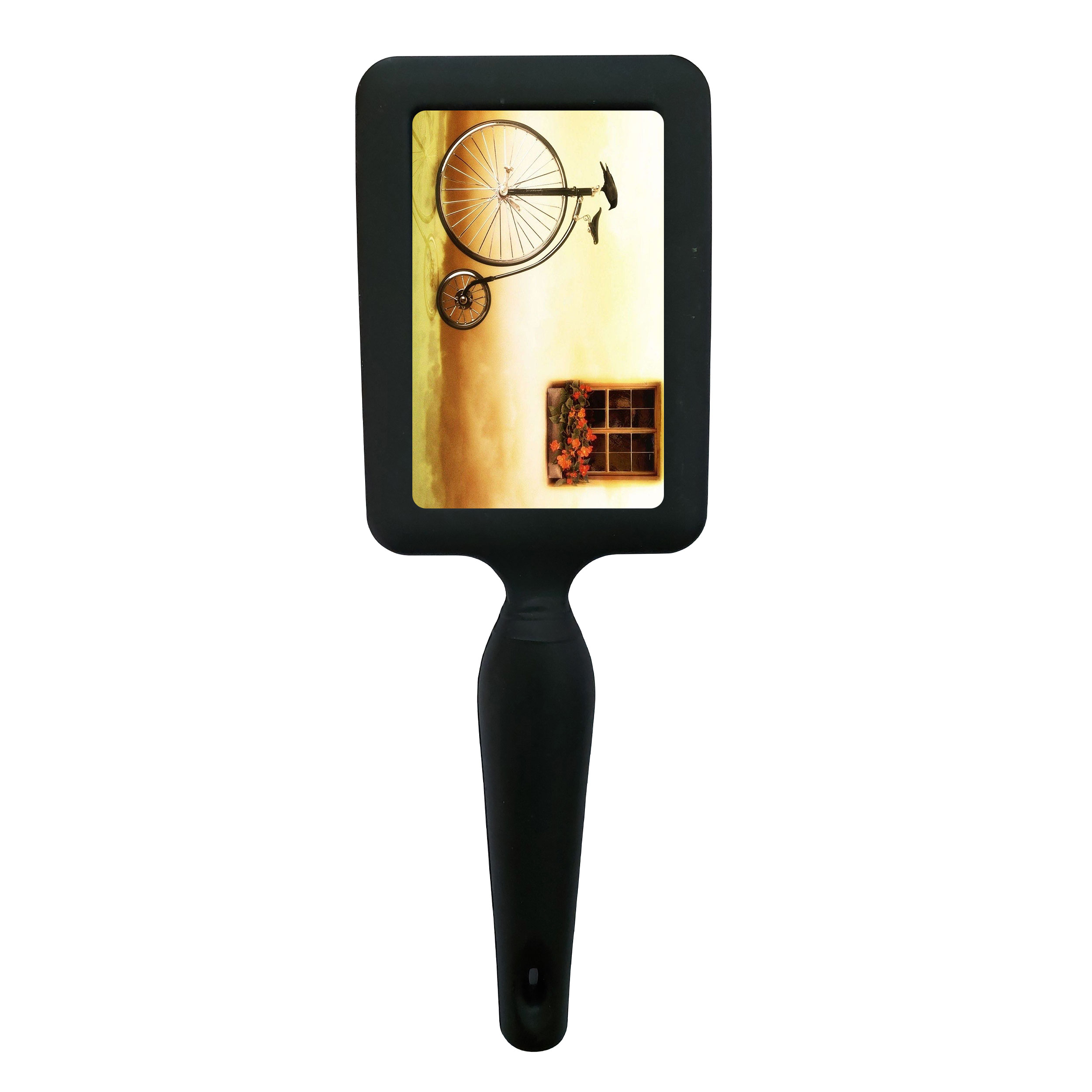 برس مو طرح نقاشی دوچرخه و پنجره و گل مدل B1165