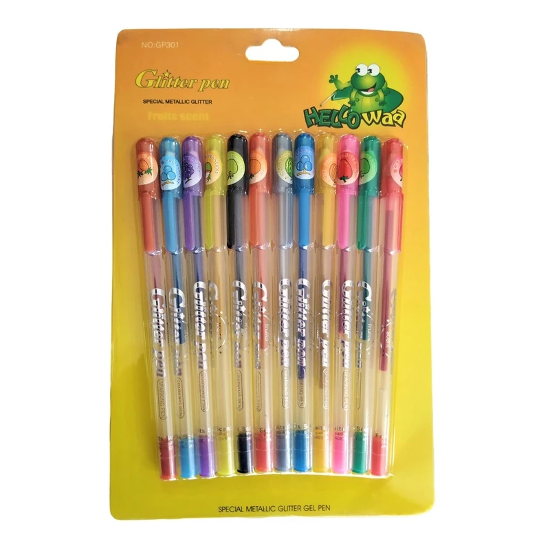 خودکار اکلیلی مدل معطر میوه ای کد GP301 مجموعه 12 عددی