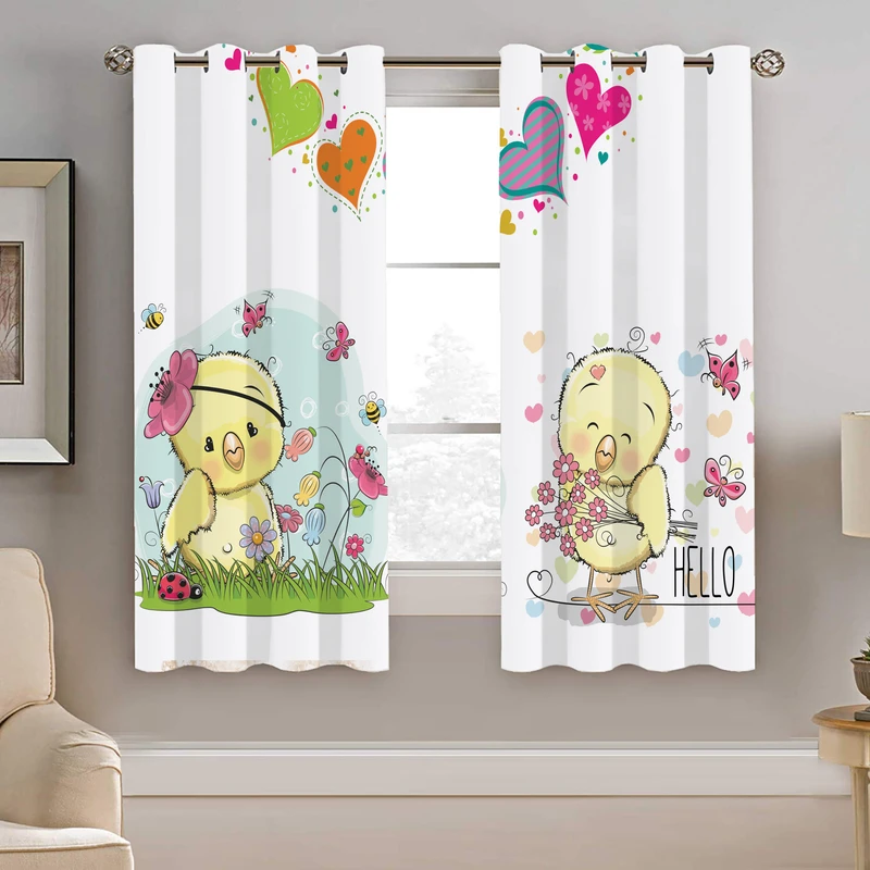 پرده نیروانا طرح جوجه کودک مدل هازان کد 8805 سایز 140×200 سانتی متر