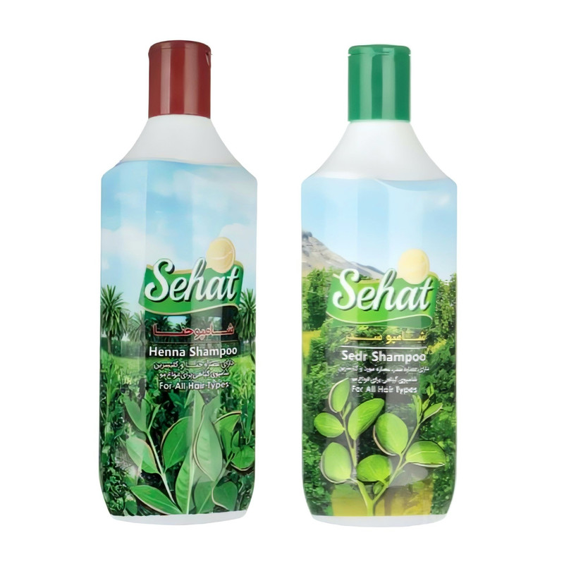 شامپو تقویت کننده مو صحت مدل سدر _ حنا حجم 1000 میلی لیتر بسته 2 عددی