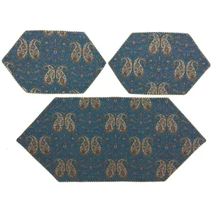 ست 3 تکه رومیزی ترمه کد TRSETE55