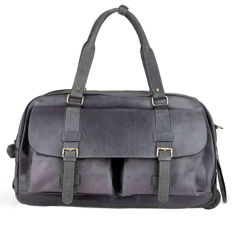 ساک سفری چرخ دار چرم کروکو مدل kohyar