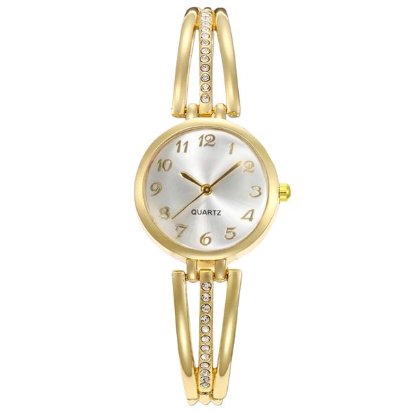 ساعت مچی عقربه‌ای کوارتز زنانه مدل لوکس بند دستبندی کد ۱