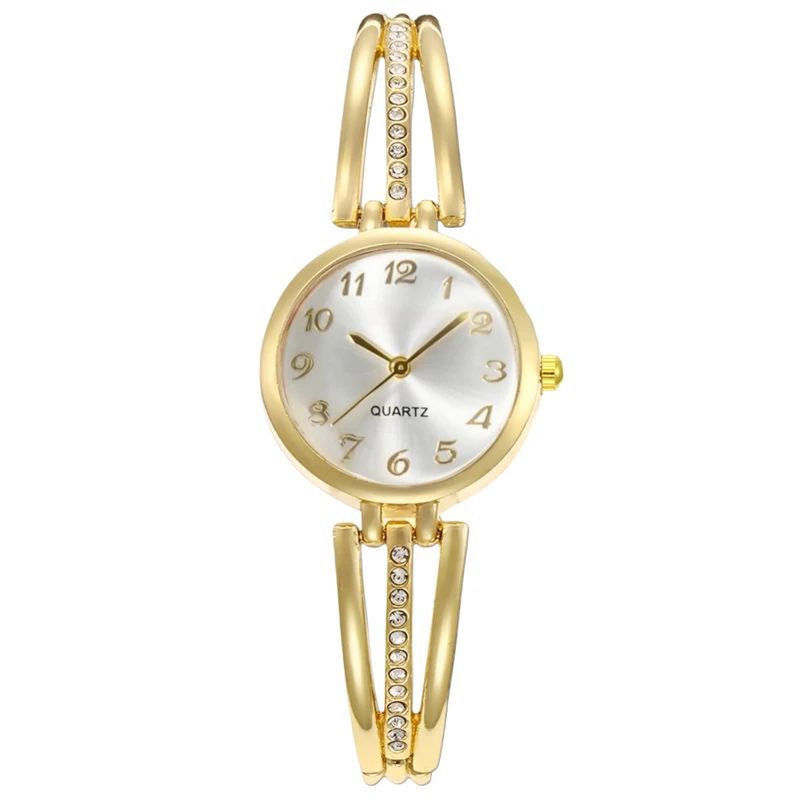 ساعت مچی عقربه‌ای کوارتز زنانه مدل لوکس بند دستبندی کد ۱