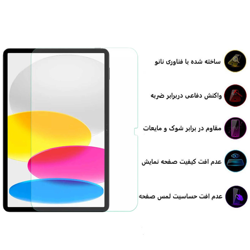 محافظ صفحه نمایش بوف مدل 5D مناسب برای تبلت اپل iPad 10.9 (2022)